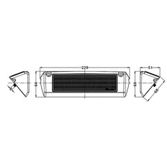 Marine Light|9 Inch 36W 2,880 LM, 6,000K|12V 24V LED Light for Marine