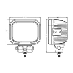 5 inch 90W Swivel Mounting Built-in Deutsch Connector High Power LED Work Light EMC CISPR 25 CLASS 4