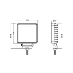 High Power LED Work Light|4'' 30W 2,400 LM|Wide Flood|12V 24V DC