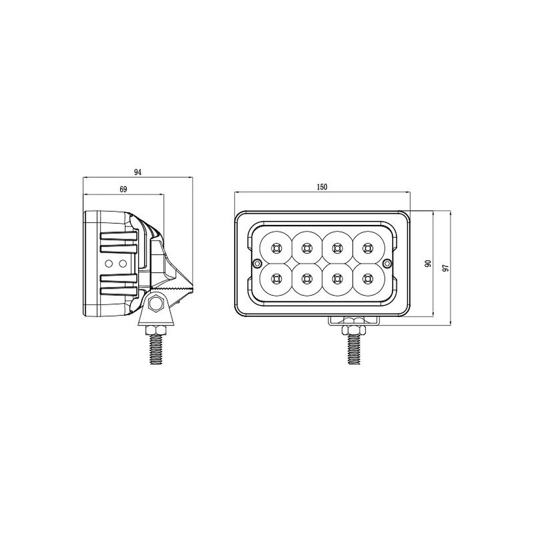 6 inch 40W Swivel Agricultural LED Work Light E-Mark Approved