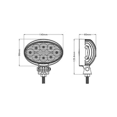5.5inch 40W Oval Agricultural LED Work Light E-Mark Approved