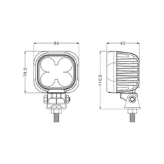 3.5 inch 50W Swivel Mounting High Power LED Work Light EMC CISPR 25 CLASS 4