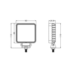 LED Tractor Work Lights|3.5''16W 1280 LM|Wide Flood|12V 24V DC